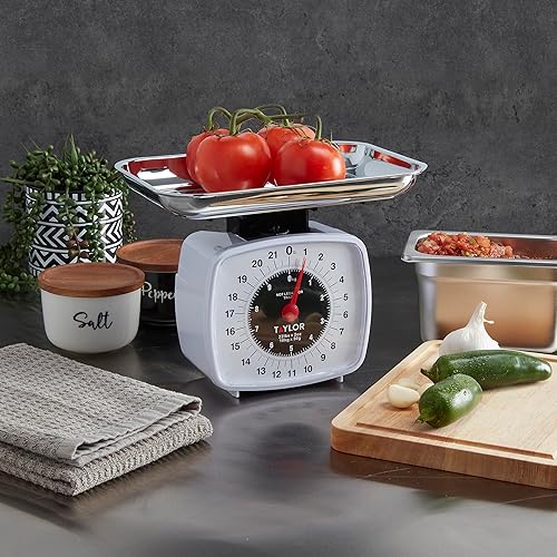 Vista 6 de Taylor Báscula de cocina analógica Báscula de alimentos mecánica, capacidad de 22 lb, Multicolor