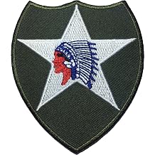 2nd Infantry Sign Badge US Army Indian Head Shoulder Sew on Iron on Embroidered Applique Patch IRON-2ND-INDIAN-DIV