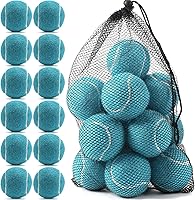 Vista 1 de Bulk Tennis Balls for Beginner – 12 Pack High Elasticity Practice Tennis Balls with Mesh Bag, Suit for Pet Dog Training, Fetching Azul claro-n