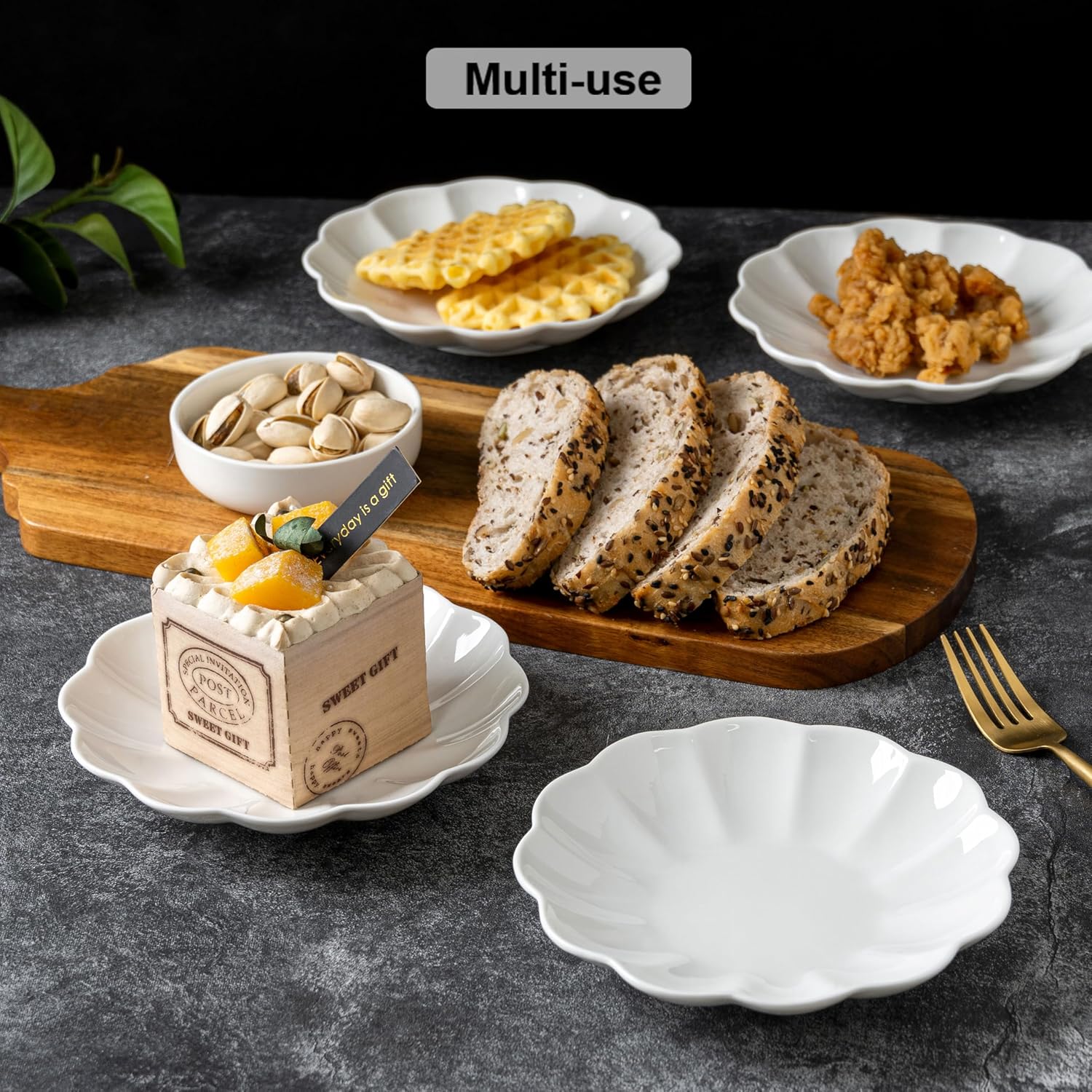Spoon Rest & 4pcs Salad Plates