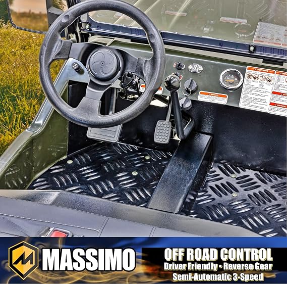 Massimo Motor Mini 125 Go Kart 125cc, Military Off-Road, ATV,UTV, 3-Speed, Semiautomatic- NEW Green