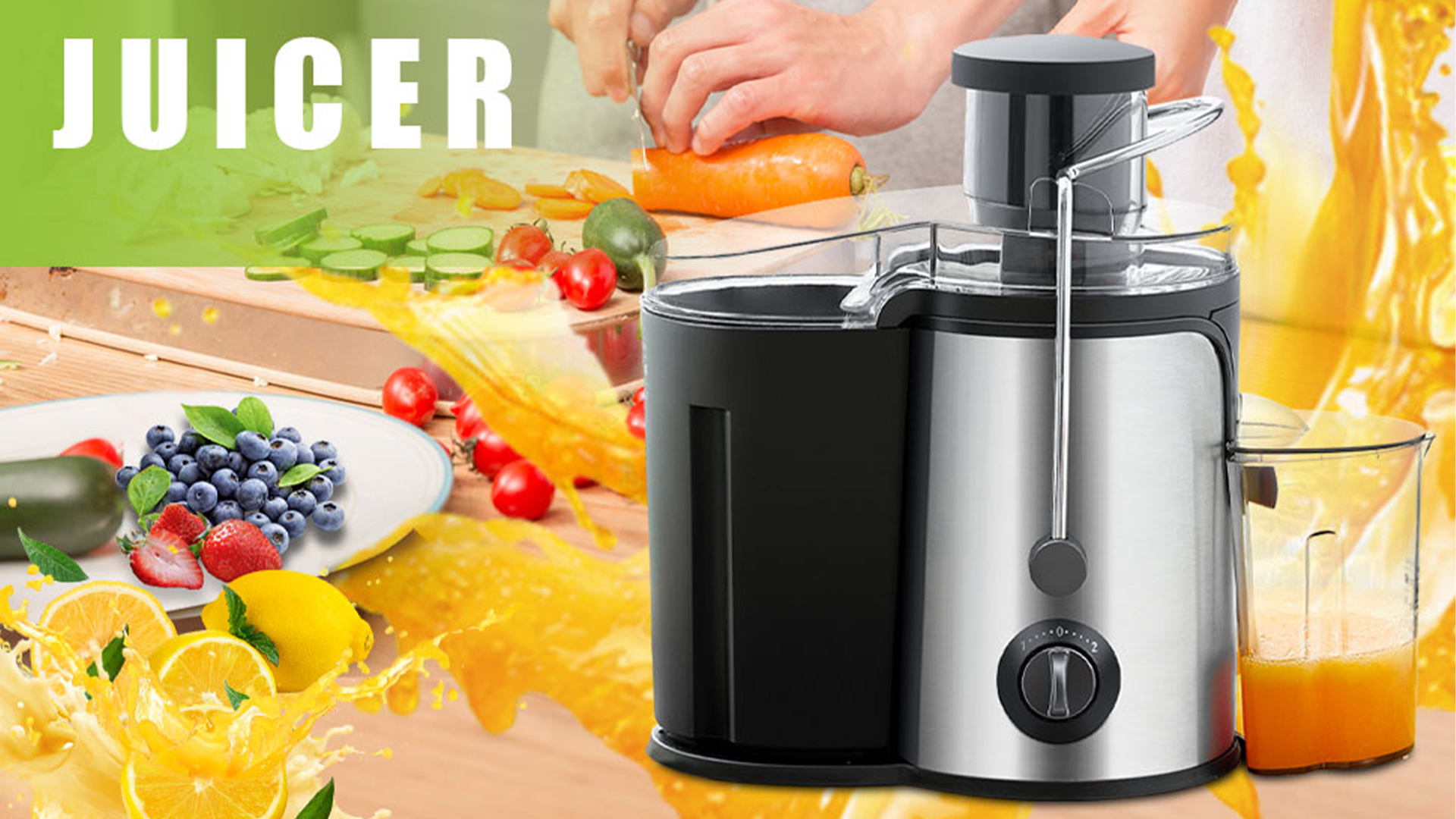 LEMROE Dual Speed Mode Centrifugal Juicers Whole Fruit And Vegetable