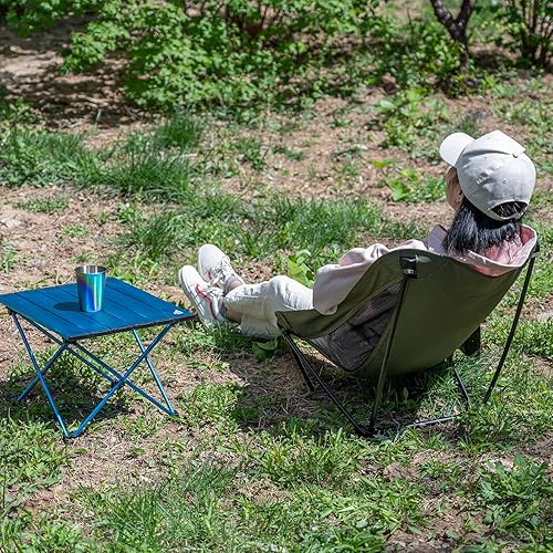 Miniatura 6 de iClimb 1 mesa plegable y 1 paquete de silla plegable baja, ultraligero y compacto para una sola persona al aire libre mochilero camping senderismo