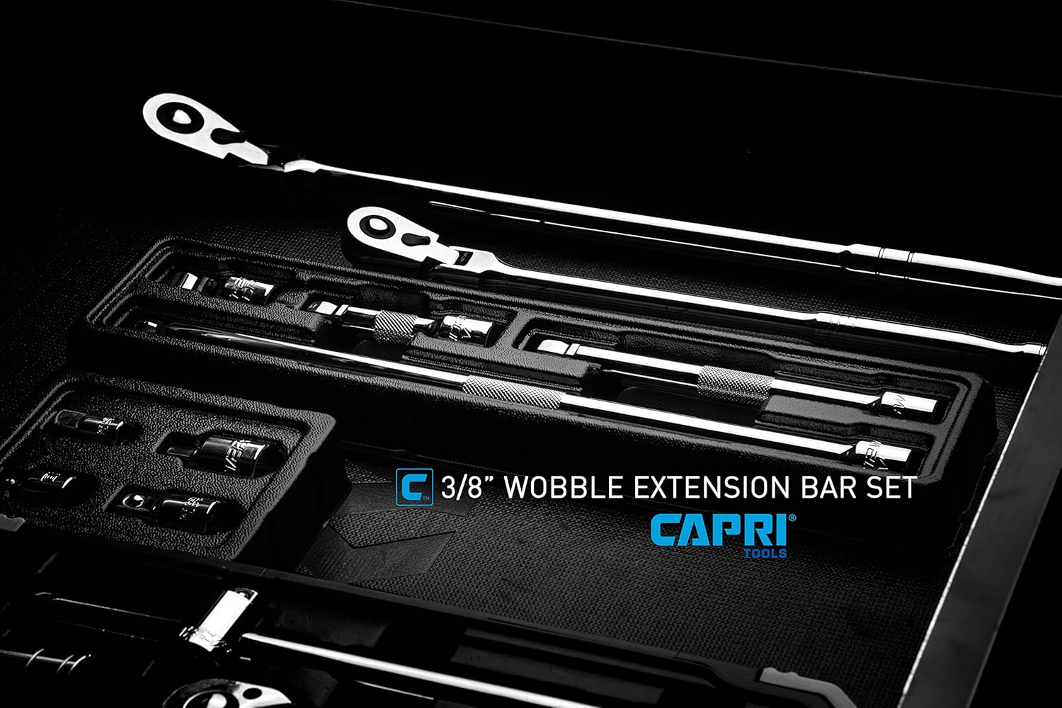 Capri Tools 182623 3/8-Inch Drive Wobble Extension Bar Set, 4-Piece (1-2400)