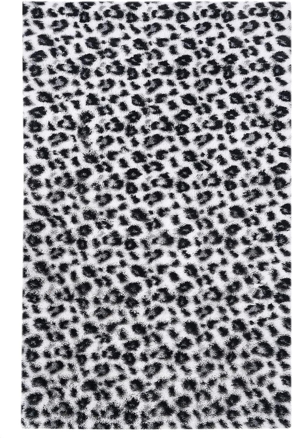 Fluffy Leopard Print Rug 3x5 Feet
