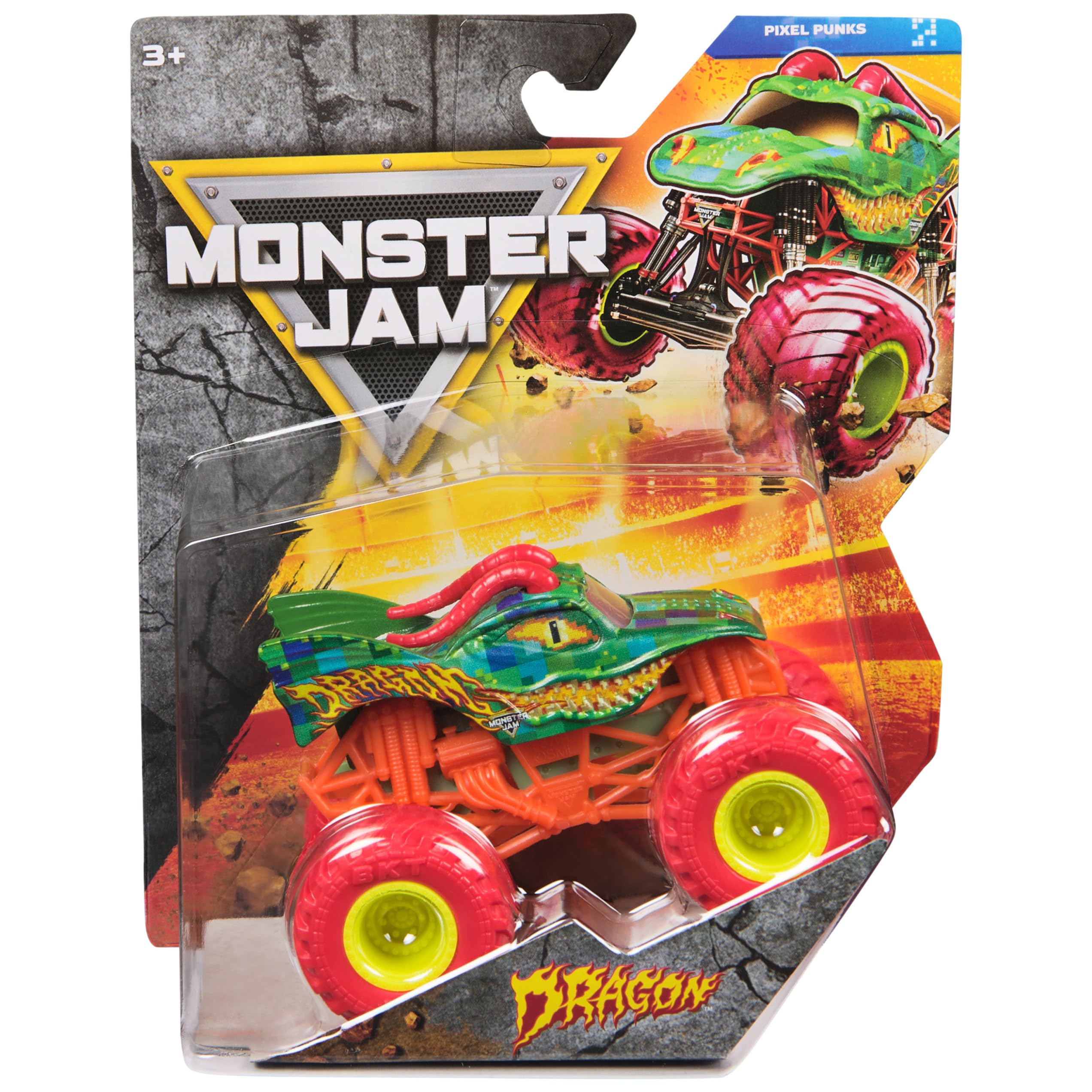 Monster Jam Dragon Monster Truck - Veicolo pressofuso in scala 1:64
