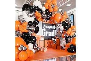 Striking Orange and Black Balloons Arch Kit & Garland