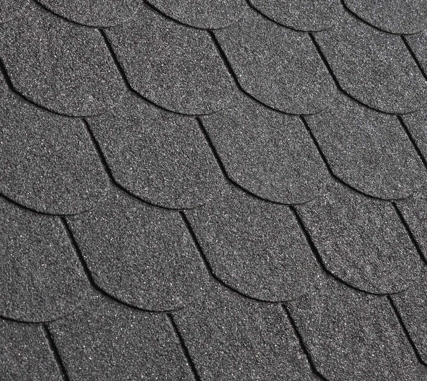 Gartenpirat Tejas de tejado de betún, cola de castor, color negro, 2 m², tejas para jardín, cobertizos, cenadores y garajes