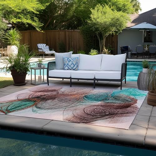 Miniatura 7 de Chantille ACN513 - Alfombra de 3 x 5 pies para interiores y exteriores, resistente a las manchas, lavable a máquina, no se desprende, para