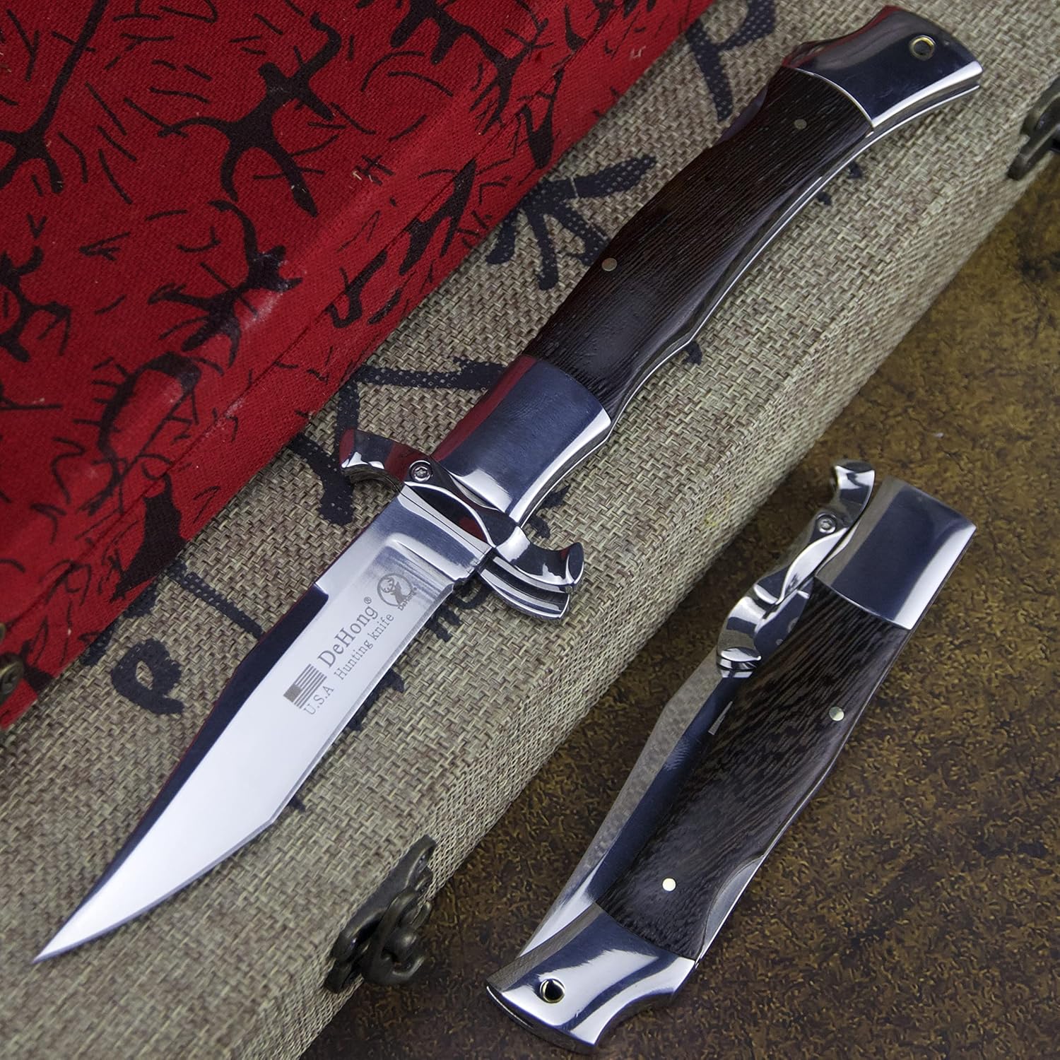 WPKOPYA （ DeHong hunting folding knife, folding pocket knife, wilderness camping survival and indoor EDC tool knives