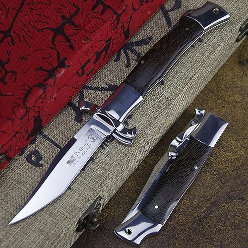 Miniatura 2 de (Cuchillo plegable de caza DeHong, cuchillo de bolsillo plegable, supervivencia de campamento en el desierto y cuchillos de herramientas EDC para