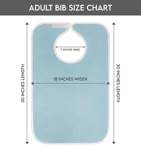 Miniatura 2 de Utopia Towels Paquete de 3 baberos unisex de alta calidad para adultos, para mujeres mayores, hombres, babero impermeable para comer, ajustable y