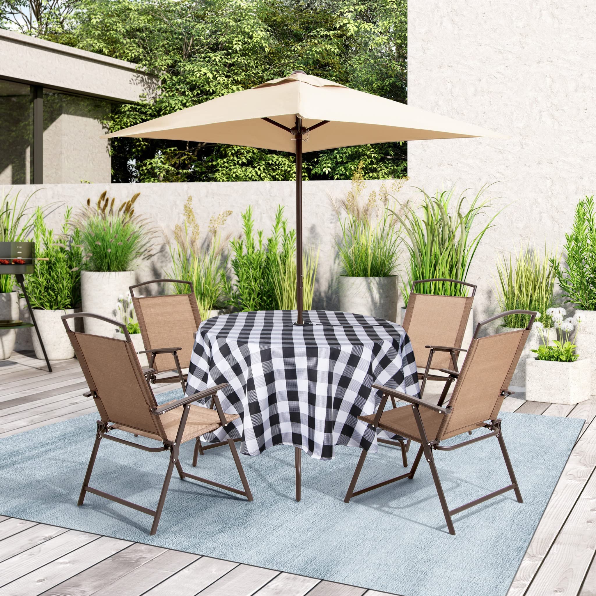 70 inch round patio table with umbrella hole Amazon.com: EHouseHome Outdoor and Indoor 70inch Round Tablecloth with Umbrella  Hole and Zipper, Waterproof Zippered Patio Table Cloths, Spring/Summer Table  Covers for Backyard Circular Table/BBQs/Picnic : Patio, Lawn & Garden