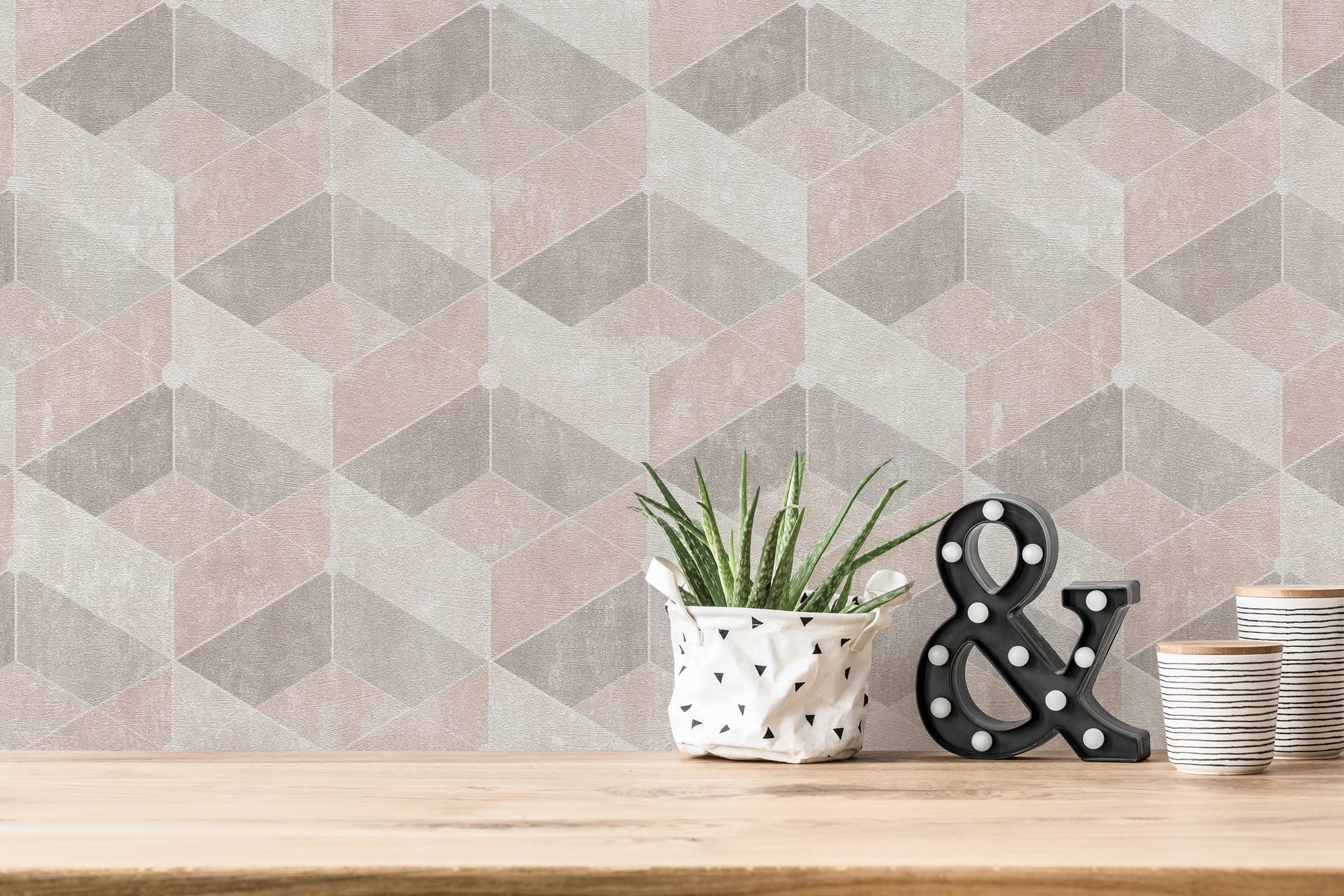 Livingwalls 3D Wallpaper Titanium 3 Non-Woven Wallpaper 10.05 m x 0.53 m Beige Creme Made in Germany 382021 38327-3 - Image 4