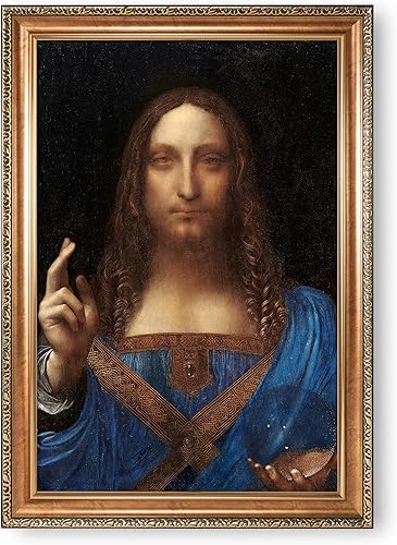 Miniatura 133 de A&T ARTWORK Salvator Mundi de Leonardo Da Vinci, reproducciones de arte clásico del mundo, impresiones en lienzo giclée para decoración del hogar