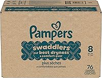 Vista 17 de Pampers Swaddlers Diapers, Size 8 (30+ lbs), 76 Count, Absorbent, Keeps Baby Dry and Comfortable, Skin Safe Disposable Baby Diaper