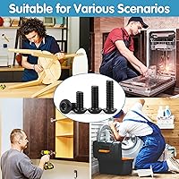 Vista 5 de Kit surtido de 1625 tornillos y tuercas, M2 M3 M4 M5 Surtido de pernos de tuerca con cerradura y arandelas planas, kit surtido de tornillos