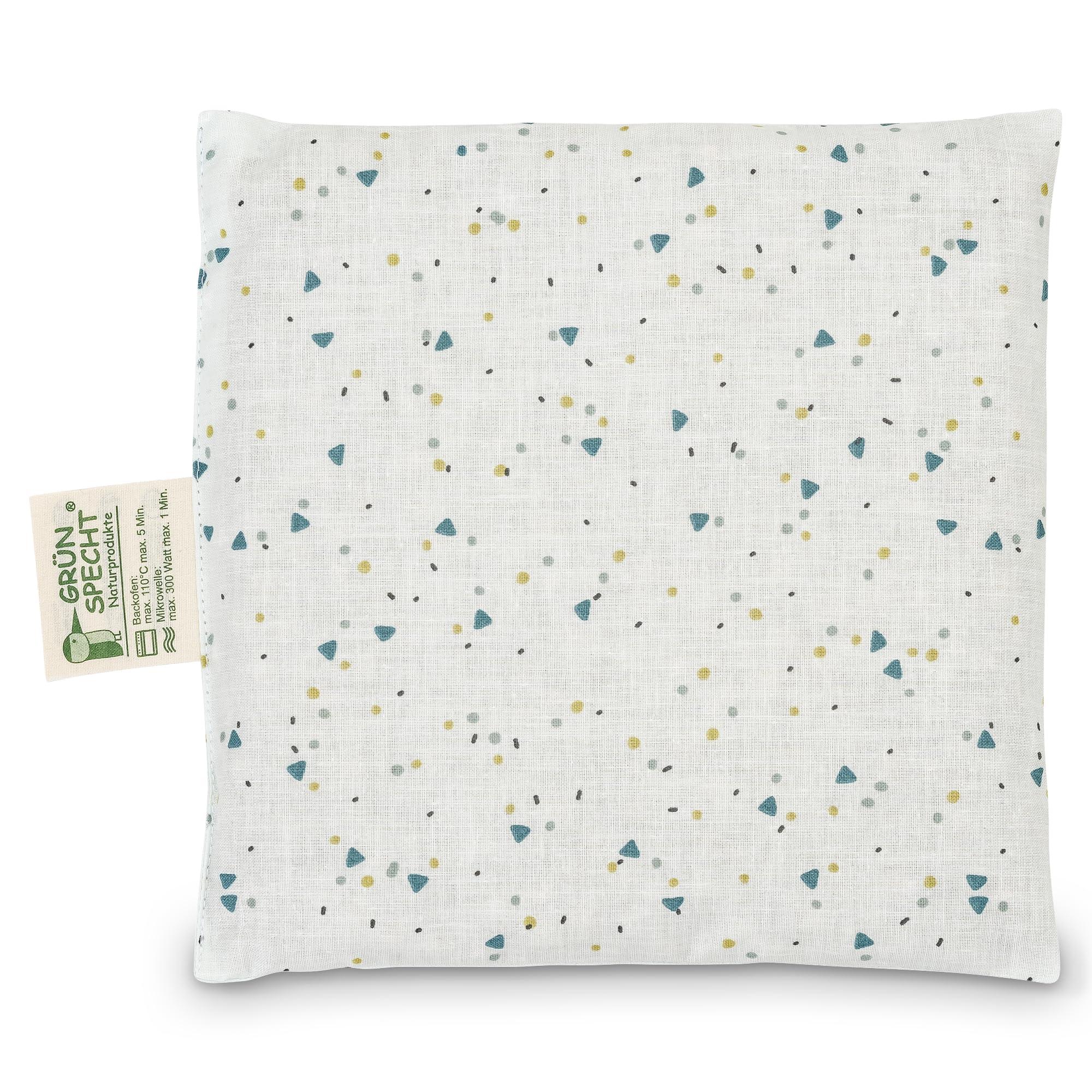 GRÜNSPECHT Coussin chauffant noyaux de cerises 19 x 19 cm Housse coton micro-ondes four vert