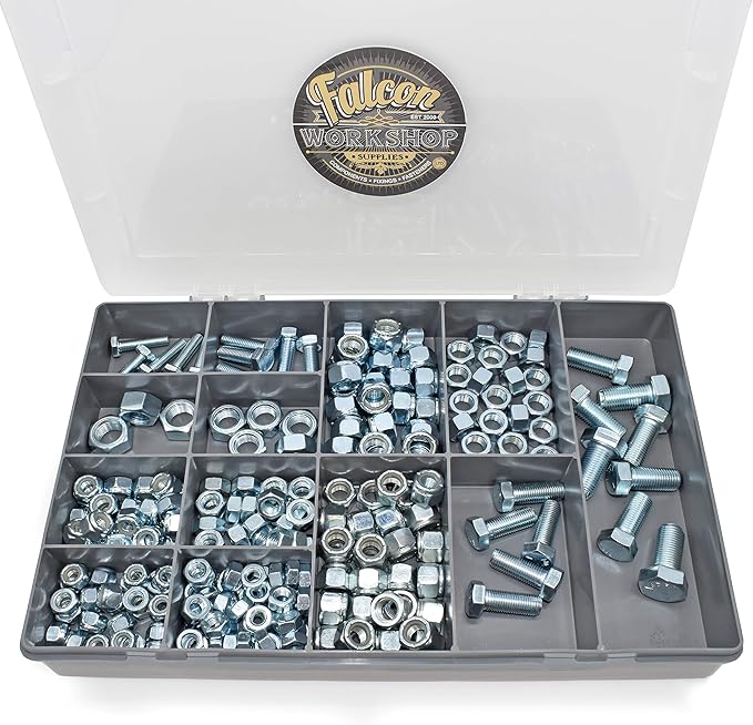 231 Assorted Piece UNF FINE Thread ZINC Imperial NYLOC, NUT & Bolt Set