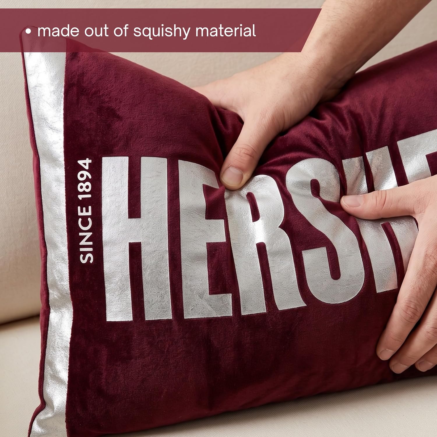 Franco Hershey's Chocolate Bar Plush Squishy Dec Pillow, 18" Wide, Bedroom, Office Decor & Gifts (Officially Licensed Product) image 4