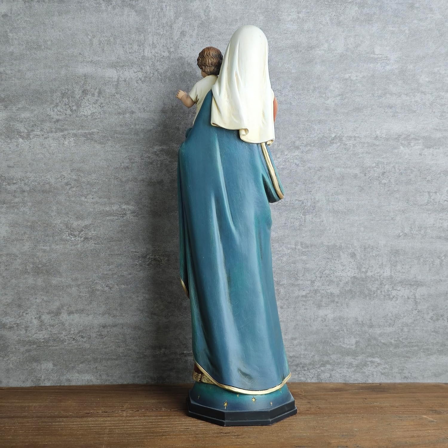 BC Catholic Madonna and Infant Jesus Statue,15" H Virgin Mary Holy Mother Indoor Inspirational Home Décor, Religious Gift for Mother's Day, Renaissance Sculpture Handmade by Buildclassic - Image 6
