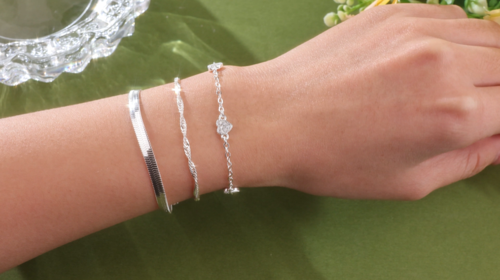 Argento Sterling 925, bracciali sottili impilabili, braccialetti da