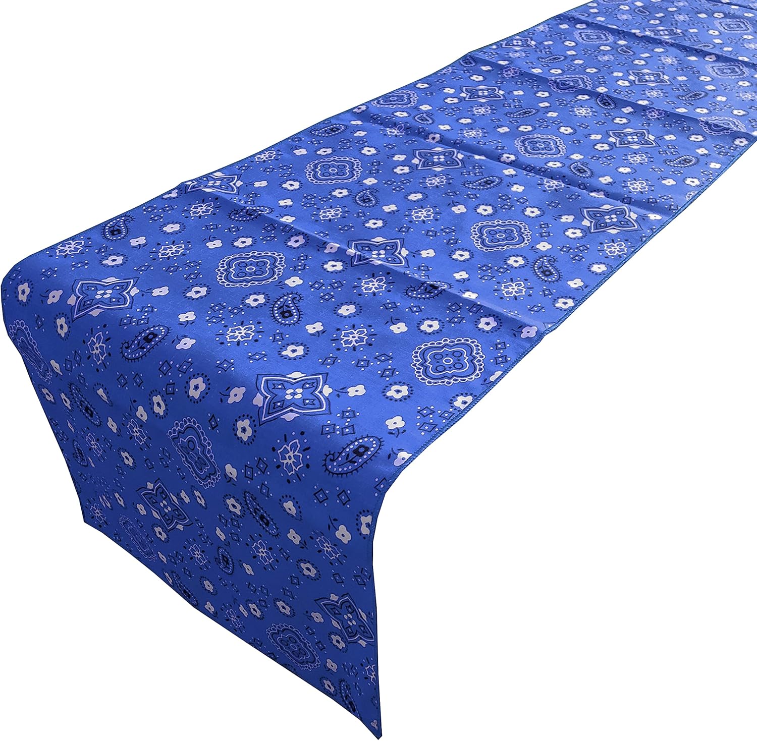 Zen Creative Designs Cotton Bandana Paisley Floral Print Table Runner Kids Bedroom Event Party Table Decor (12" by 144", Navy)