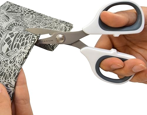 Miniatura 30 de Westcott 8" Bent Craft Scissors with Titanium-Bonded Blades for Heavy-Duty Use (White or Blue, Colors May Vary)