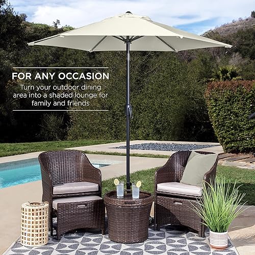 Vista 94 de Best Choice Products - Paraguas redondo para exteriores de alta resistencia (7.5 pies).