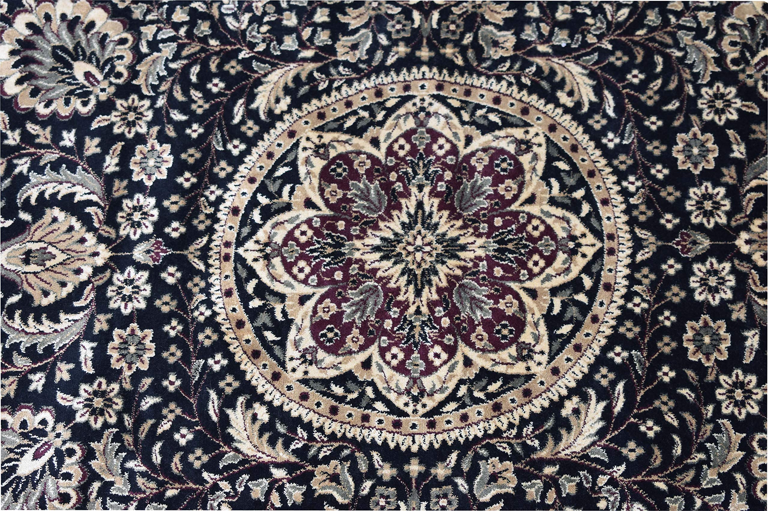 Regal Carpet Effulgent Kashmiri Silk Carpet for Home, 5 X 7 Feet (150x210 cm) Black Multi