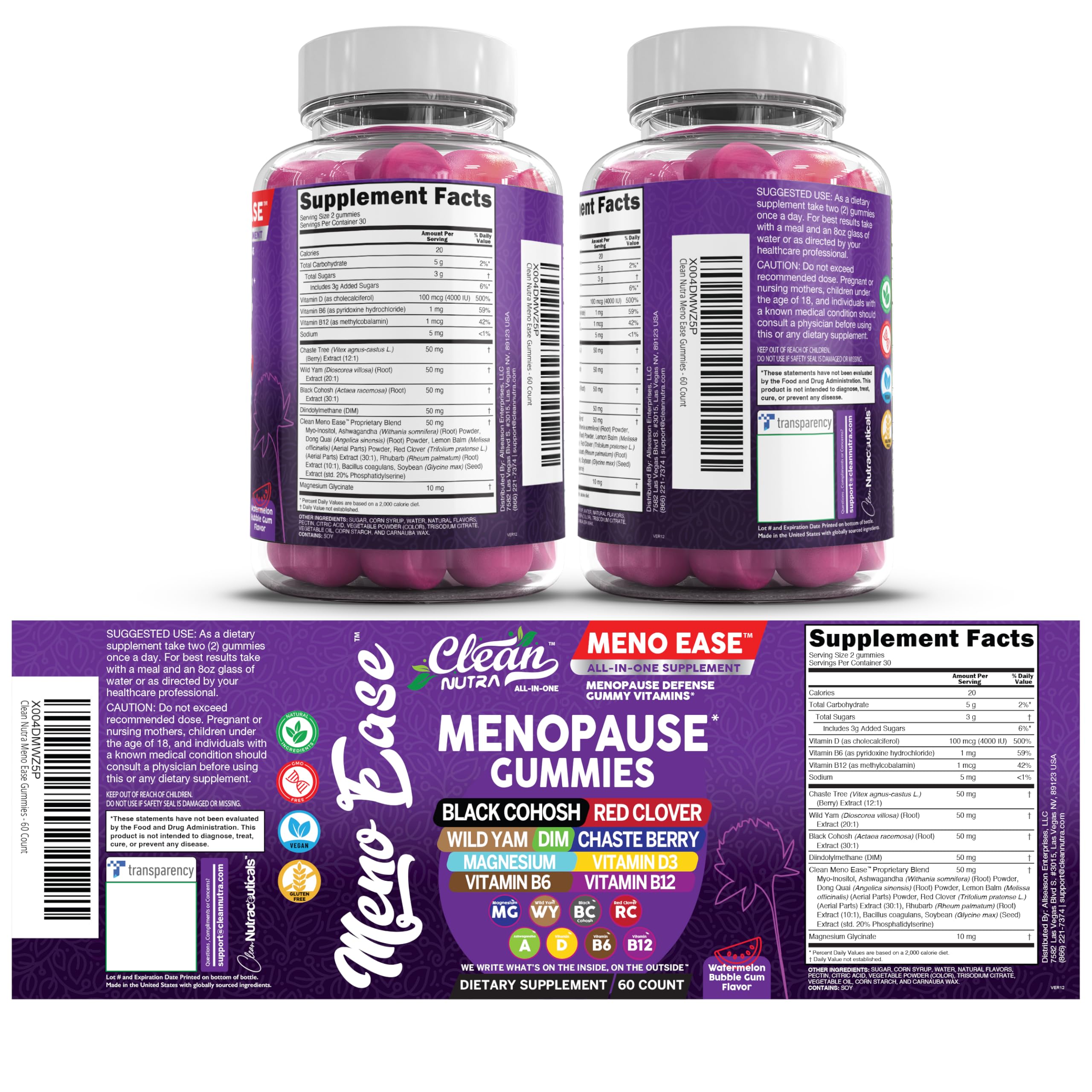 Menopause Supplement for Women Gummies with Black Cohosh, Wild Yam, DIM, Magnesium, Red Clover Chasteberry for Hormone Balance Relief Night Sweats Mood Plus Bergamot, Vitamin D3, Vitamin B6 B12 — Amazon image 12