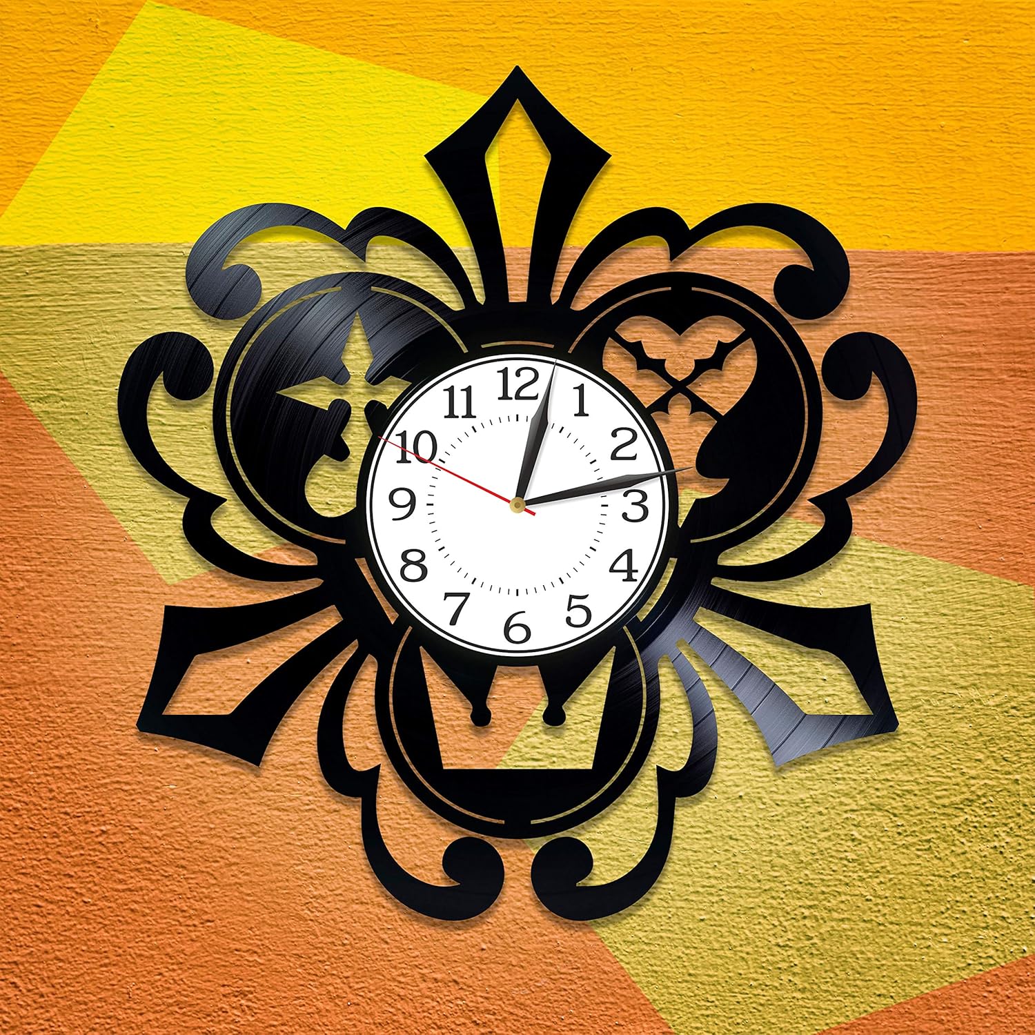 Kingdom Hearts Vinyl Record Clock, 12 Inch, Black, Analog Display, Unisex