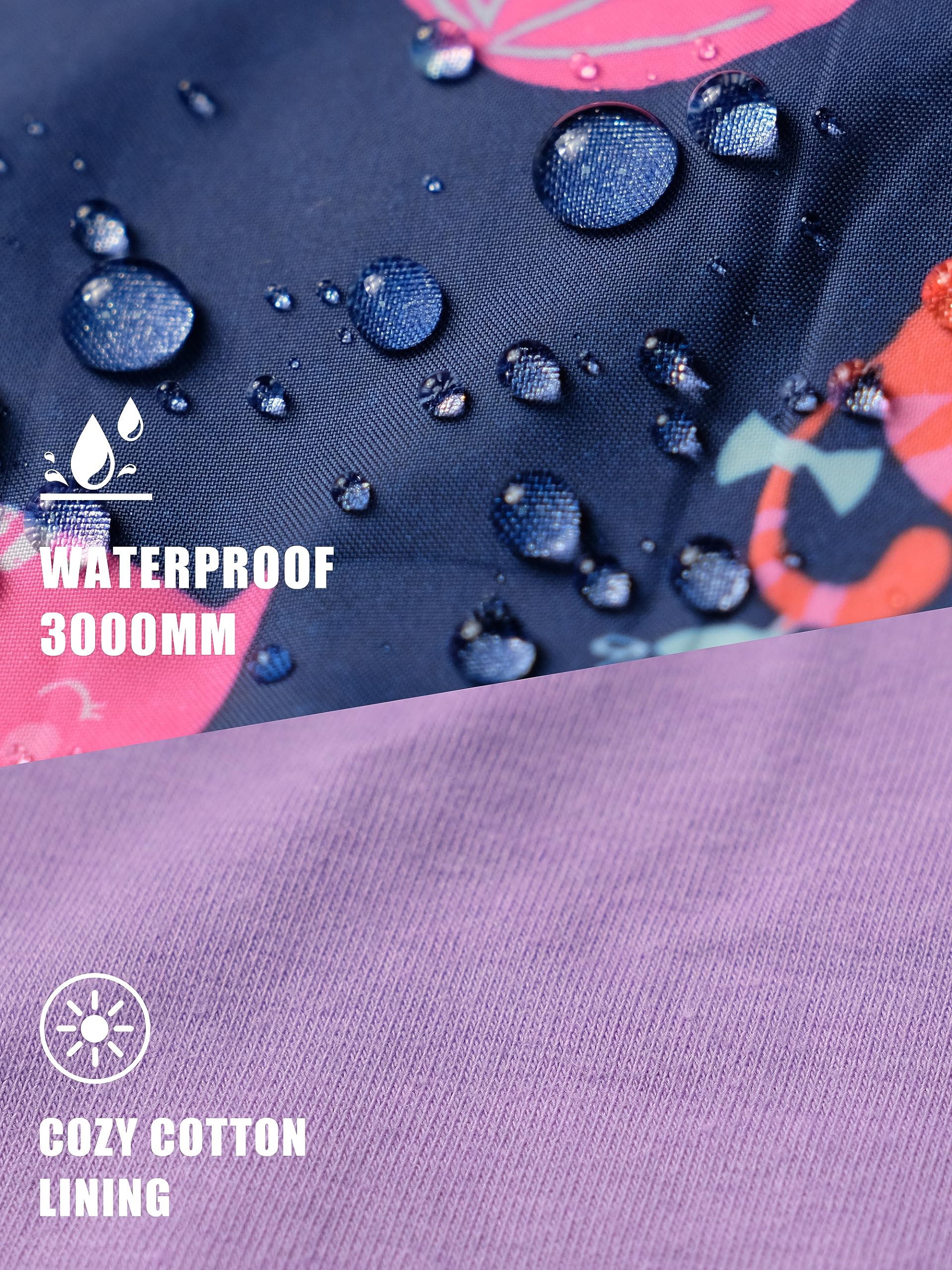 YoungSoul Coupe Vent Imperméable Fille - Manteaux Mi Saison Enfant Imprimé - Blouson Capuche Pluie