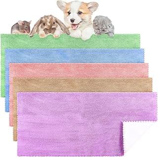 5 Pcs Waterproof Guinea Pig Blankets Washable Small Animal Pee Pad Pet Blanket Sleep Bedding Mats Absorbent Guinea Pig Cage Liner Reusable Pet Sleep Pad Cover(Colorful,18" X 24")