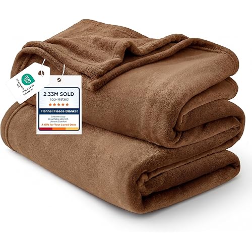 Bedsure GentleSoft Brown Fleece Blankets King Size - Bed Blanket Soft Lightweight Plush Cozy Fuzzy Luxury Microfiber, 108x90 inches