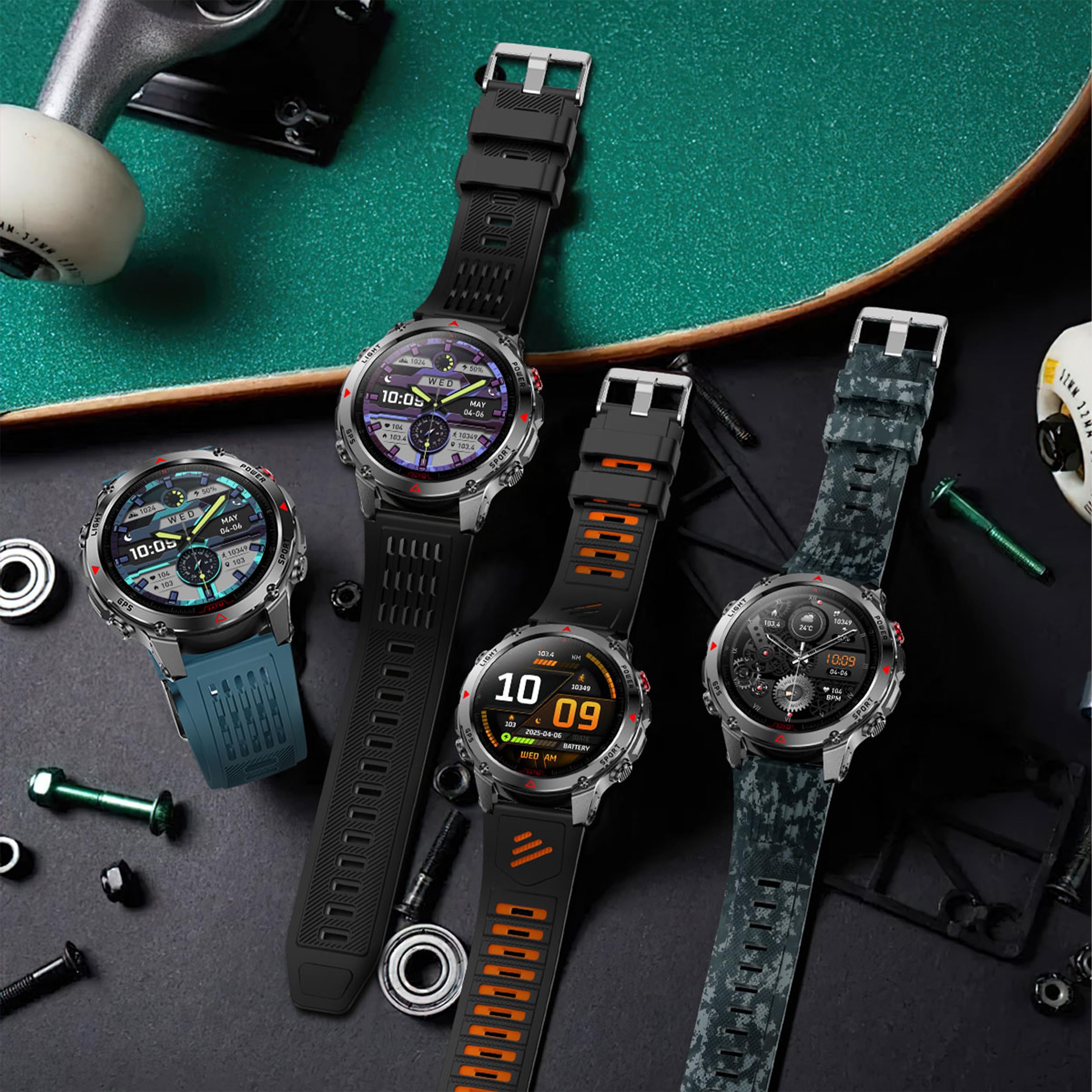 Reloj Inteligente Hombre con Llamadas, 1,46 Pulgada Smartwatc Hombre Deportivo con Podometro Pulsometro SpO2 Sueño Presion Arterial Actividad IP68 Reloj Digital para iOS Android (Plateado)