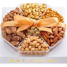 Fathers Day Nuts Gift Basket - Assortment of Sweet & Roasted Salted Gourmet Nuts - Food Gift Box for Dad, Him, Husband, Christmas, Father's Day, Mother's Day, Sympathy, Family, Men & Women
