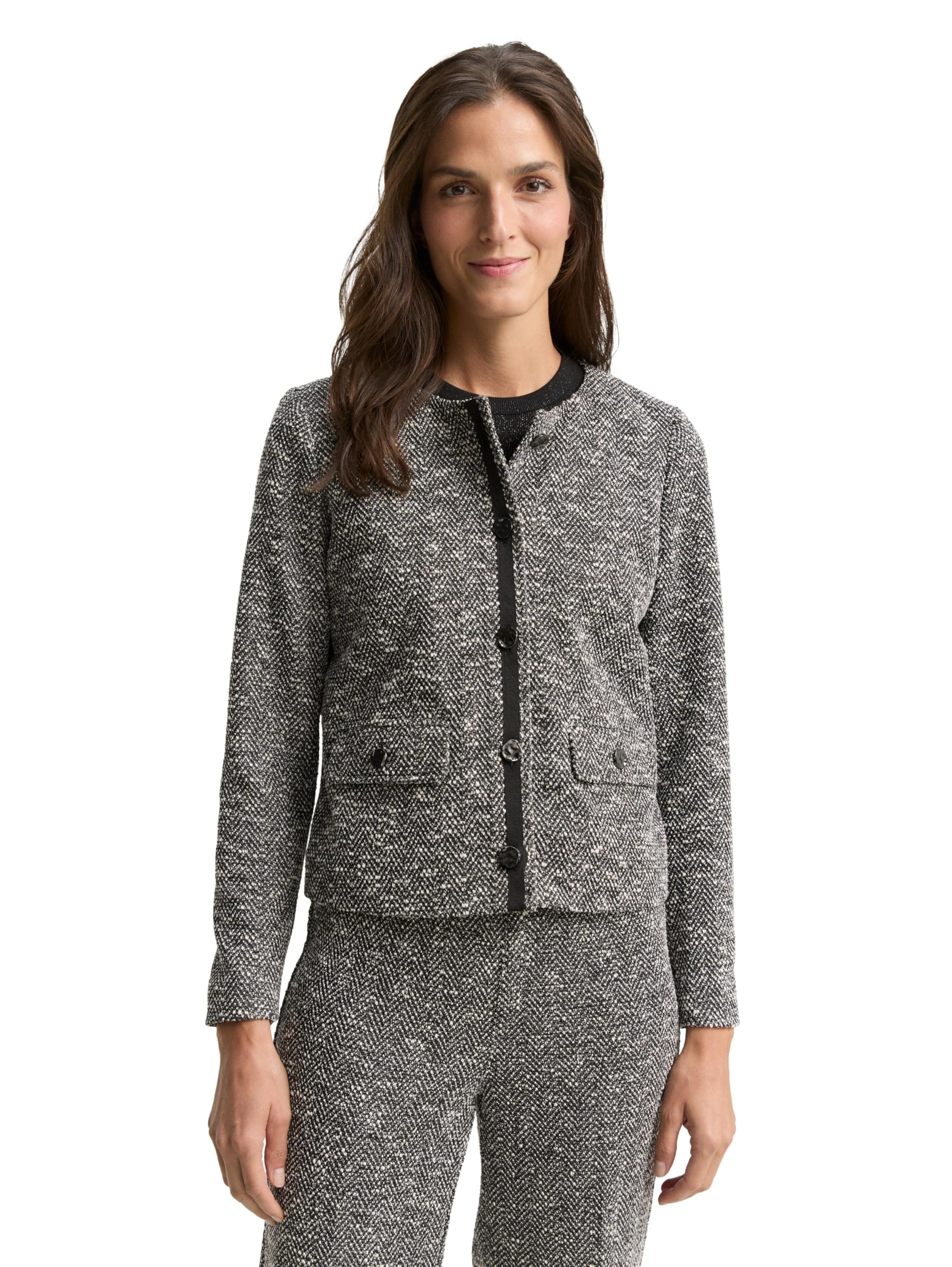 TOM TAILOR 1048647 Giacca Bouclé Regular Fit Donna