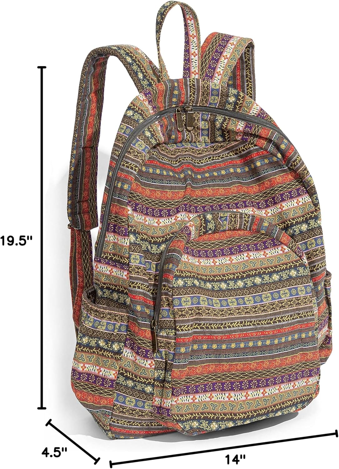 OPQRSTU Women Hippie Hand Bag Large Capacity Bohemian Bag Portable Tourist Fashion Backpacks (Green yellow) - Image 10