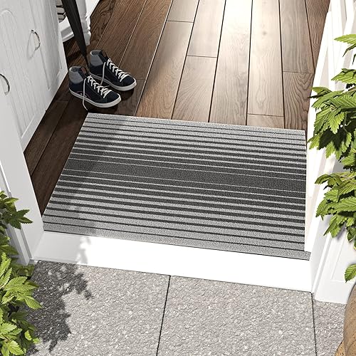 Miniatura 8 de DEXI Duraloop - Tapete de puerta para interiores y exteriores, tapete resistente para entrada, puerta delantera, patio, 24 x 35.5 pulgadas, rayas