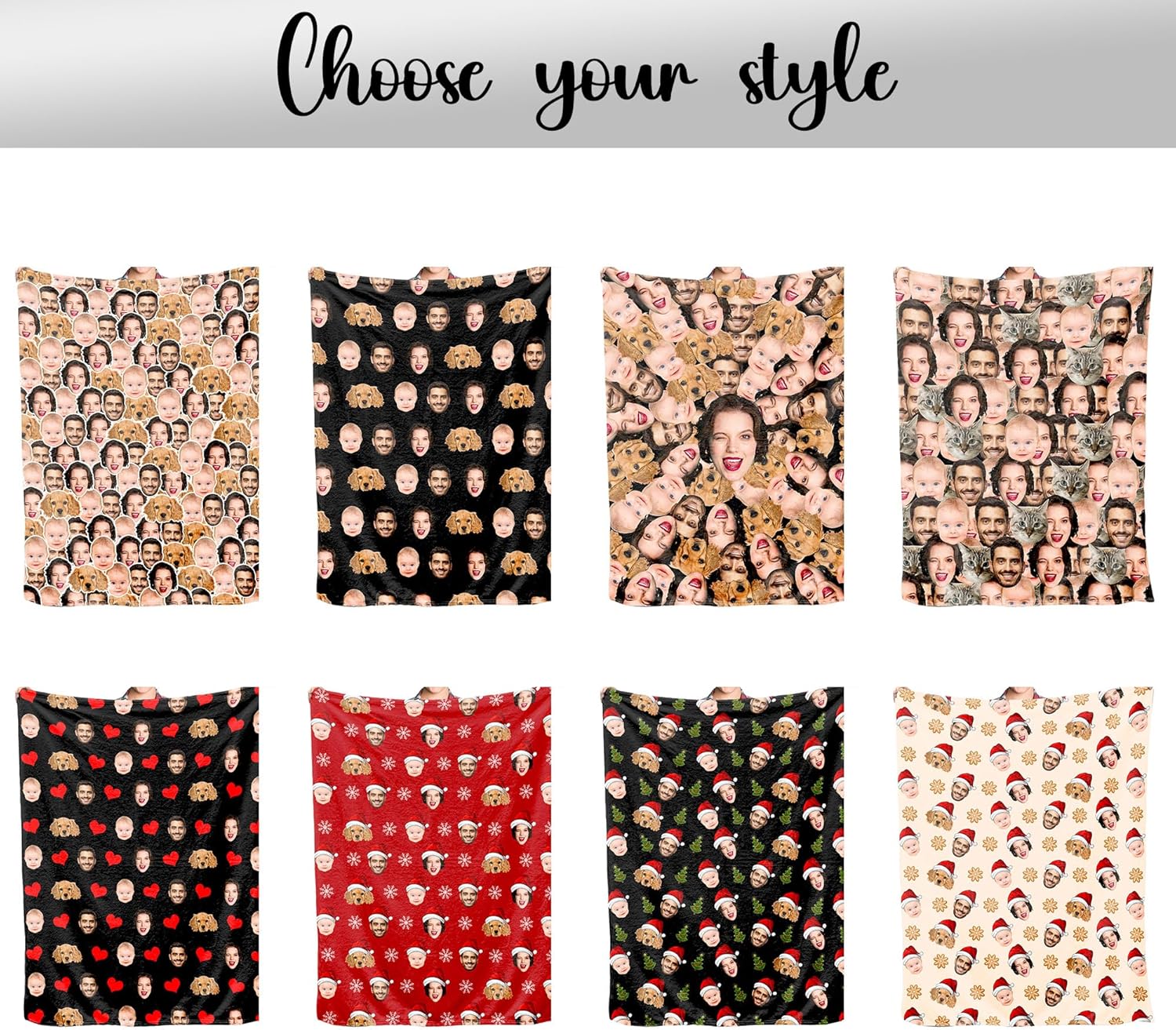 Ships Next Day, Custom Blanket Funny Christmas Gag Gift Custom Face Blanket with Family Members Picture, Personalized Blankets for Dad Mom Couple Grandma Friend Pets Christmas Birthday Memorial Gift - Image 2