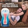 Adam & Eve 2 en 1 estimulador realista de vagina y trasero, masturbador masculino texturizado de bolsillo y luz de carne anal con potencia de succión ajustable para placer realista y máxima satisfacción 5