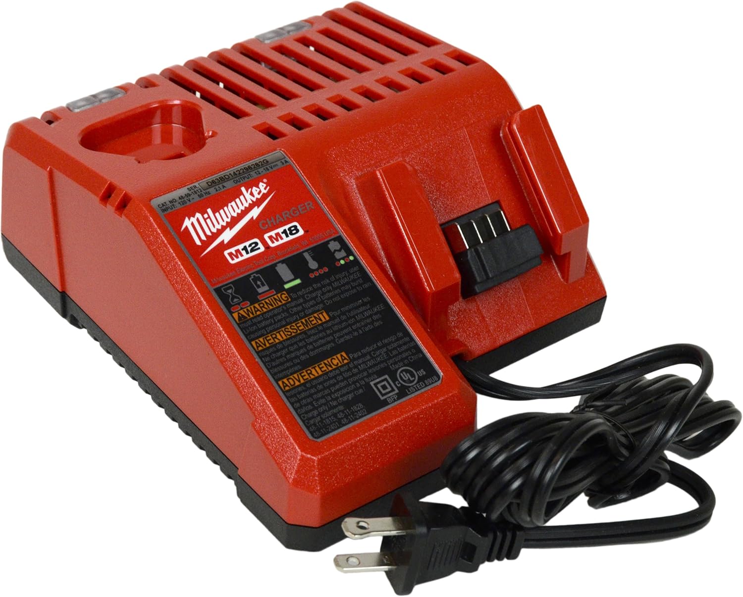 Milwaukee 48-59-1812 12V/18V Battery Charger and (2) 48-11-1820 18V 2.0Ah Batteries Combo Kit