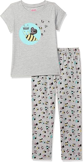 Amazon Brand - Symbol Girls Girls Night Dress | 100% Cotton T-Shirt &amp; Pajama Set | Age 2-12 Years
