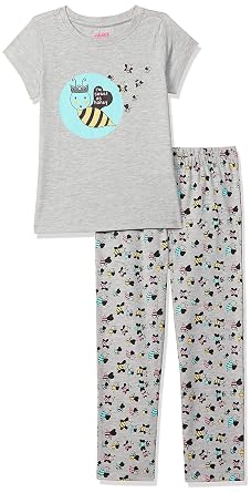 Amazon Brand - Symbol Girls Girls Night Dress | 100% Cotton T-Shirt & Pajama Set | Age 2-12 Years