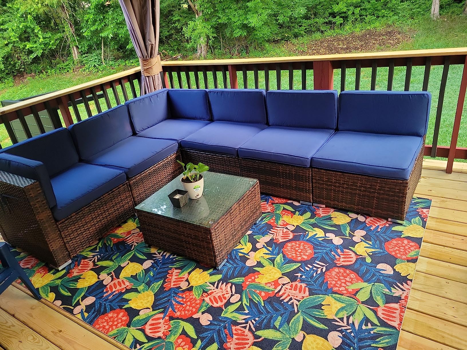 59/mo Finance UDPATIO 8 Piece Patio Sets with Fire Pit Table