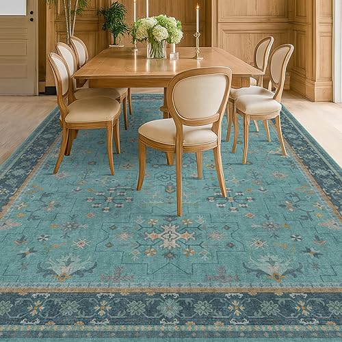 Miniatura 272 de Alfombra Boho Negra para Sala de Estar - Alfombra de Área Lavable de 10x14 Pies, Alfombras de Comedor para Debajo de la Mesa, Alfombra Suave de Pelo