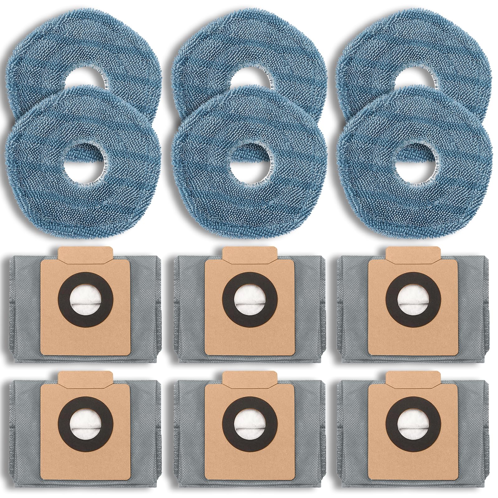 Replacement Parts Dust Bags Mop Pads for eufy X10 pro omni Robot Vacuum Self-Empty Station,6 Dust Bags,6 Mop Pads-image-36