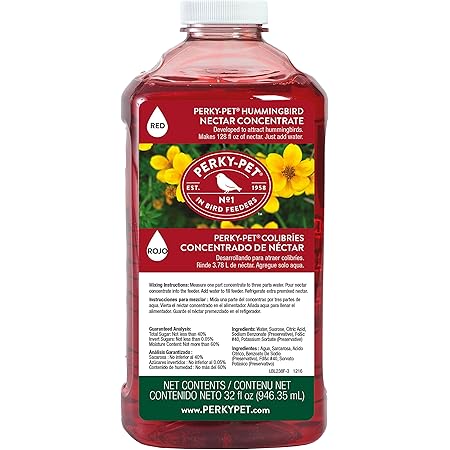Perky-Pet 100056728 238 Hummingbird Nectar, 32-Ounce Concentrate, Red