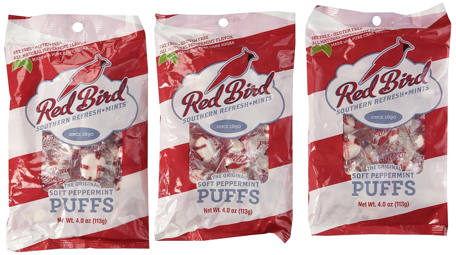 Red Bird Southern Refresh Mints the Original Soft Peppermint Puffs: 10 Bags of 4 Oz